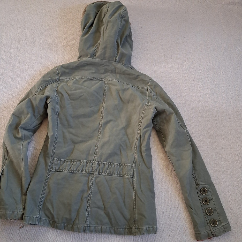 Hollister y2k utility coat indie whimsigoth bella swan vintage military 2000 fur - Picture 7 of 9